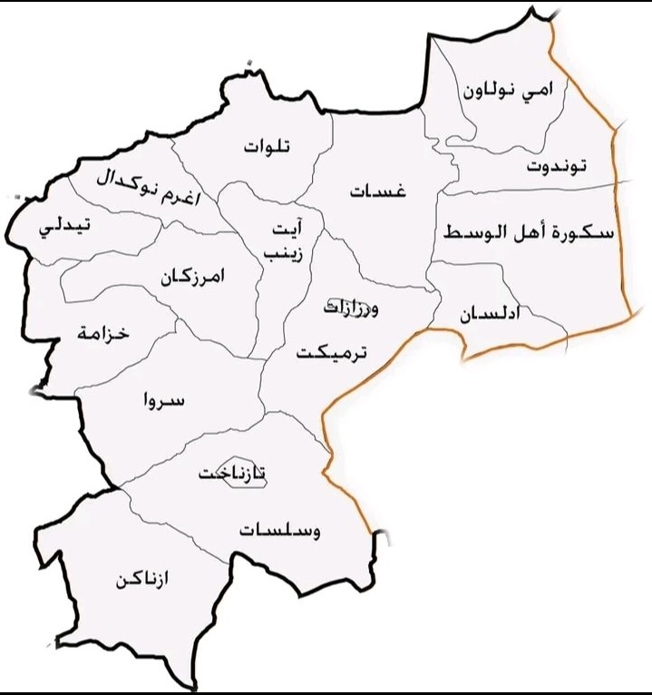 خريطة جماعات إقليم ورزازات